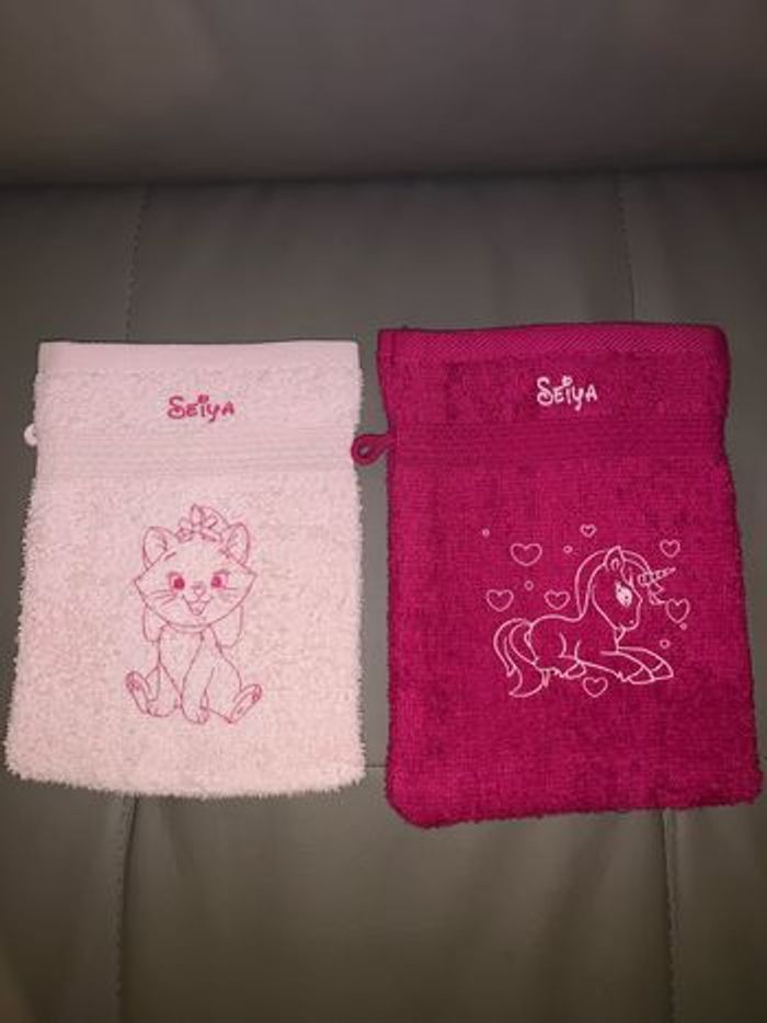 Gants toilette personnalisés - photo numéro 2