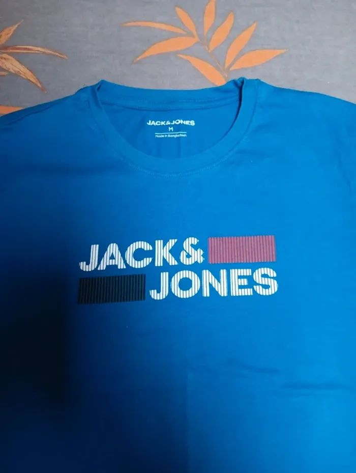 T-shirt bleu Jack&Jones - photo numéro 2
