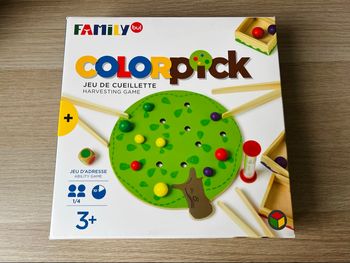 Colorpick oxybul family bul jeu en bois motricité fine, billes pinces dès 3ans