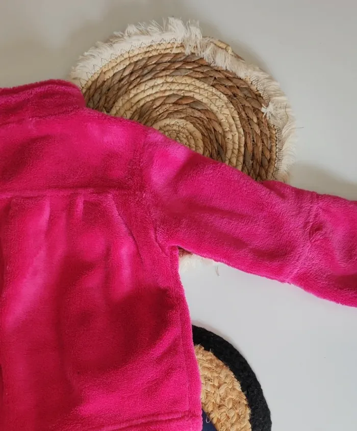 Veste gilet polaire doudou coeur bébé fille hiver - photo numéro 8