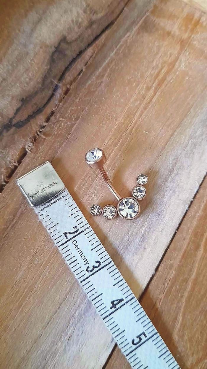💎 Piercing nombril doré rose strass multiples - Neuf - photo numéro 2