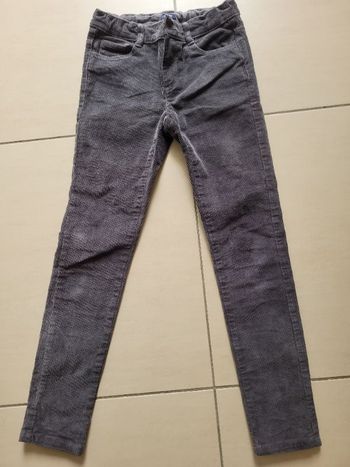 Pantalon velours fille 10 ans gris foncé