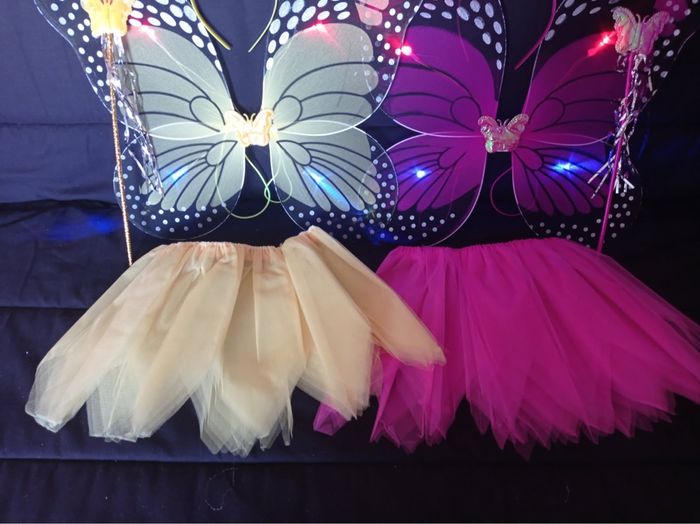 Lot déguisement papillon jaune et fushia à LED - photo numéro 3