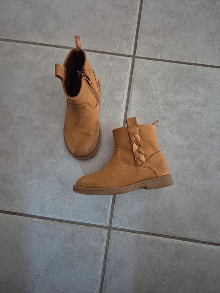 Bottines beige camel