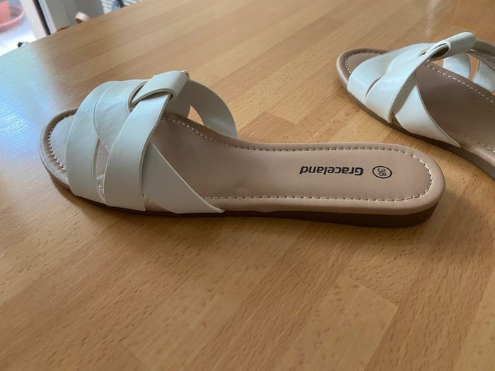 Mules blanc Graceland cuir taille 38 neuf - photo numéro 2