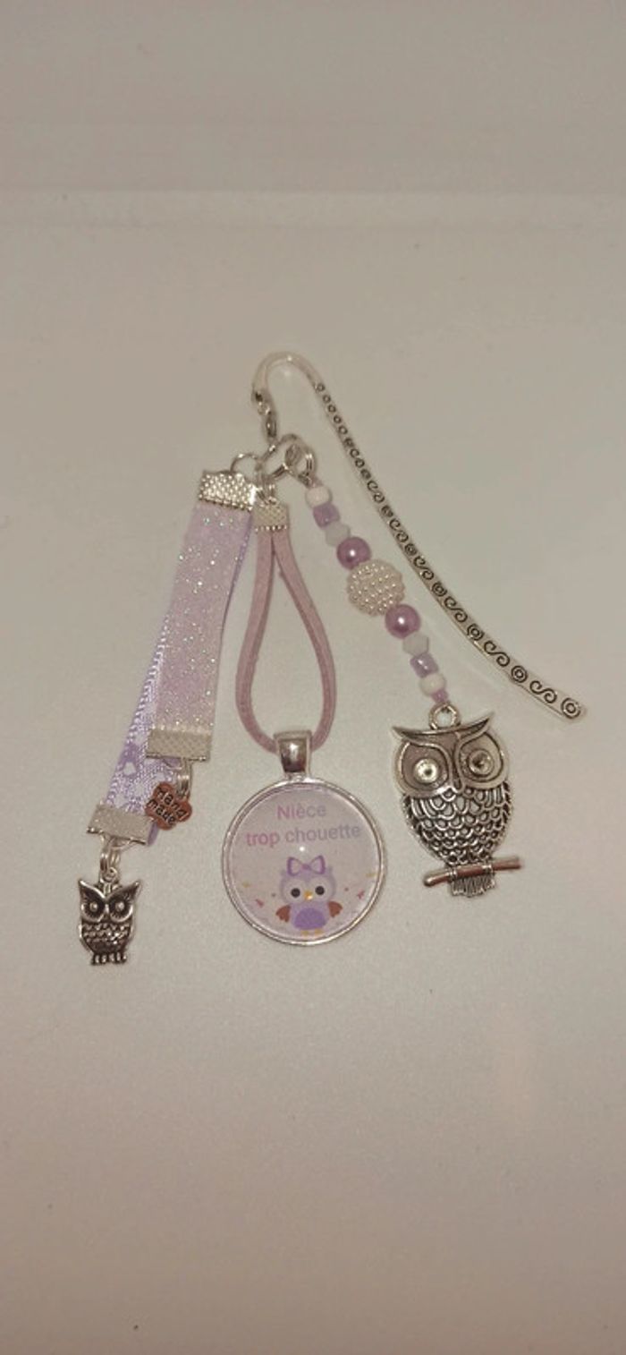 Cadeau Nièce, bijoux de sac ou marque page " Nièce trop chouette "