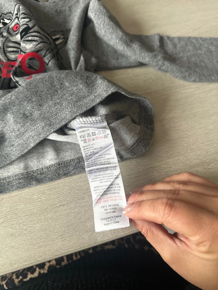 T-shirt longues manches gris Kenzo authentique 3ans - photo numéro 5
