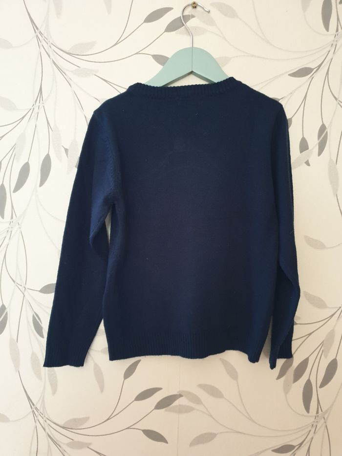 Pull bleu marine et gris - photo numéro 3
