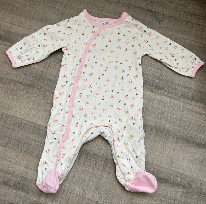 Ensemble pyjama grenouillère Orchestra rose et blanc taille 6 mois - photo numéro 7