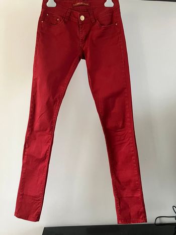 Pantalon slim rouge taille 38