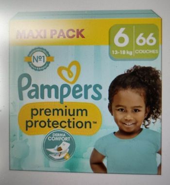 Lot de 66 couches Pampers premium protection taille 6