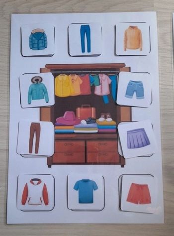 Jeu de tri armoire à linge et frigo.