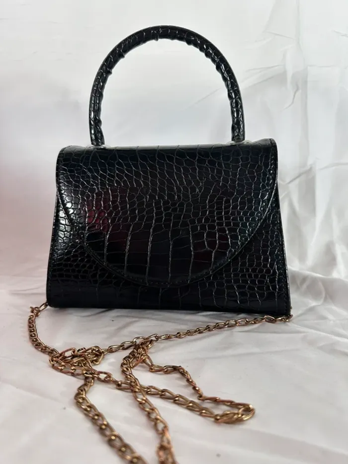 Sac faux cuire noir
