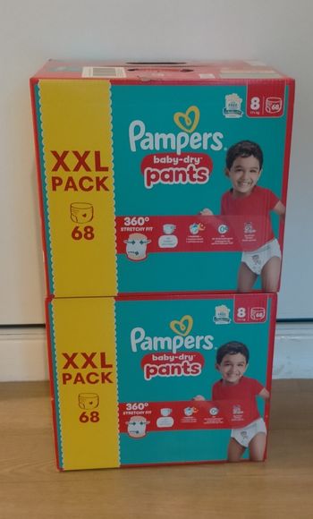 Lot couches Pampers baby dry pants taille 8