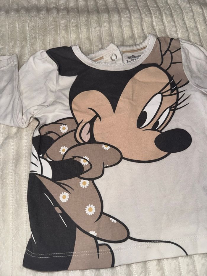 Top manche longue - blanc et marron - Disney Baby - 6 mois - excellent état - photo numéro 3