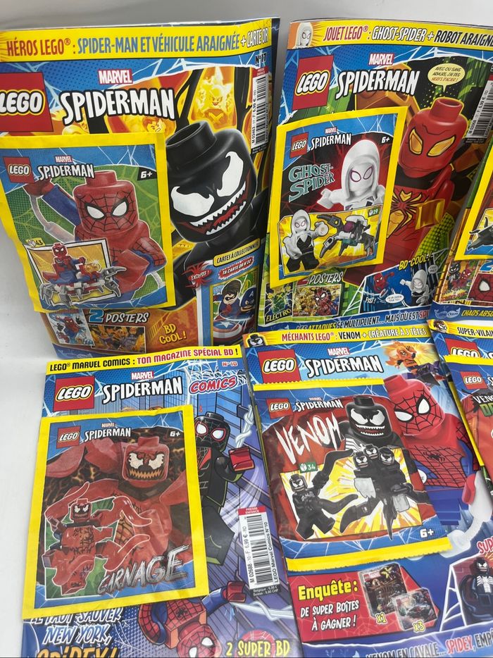 Lot de 6 livres D’activités Magazines Lego Marvel Spiderman Avec leurs figurines Neuf - photo numéro 2