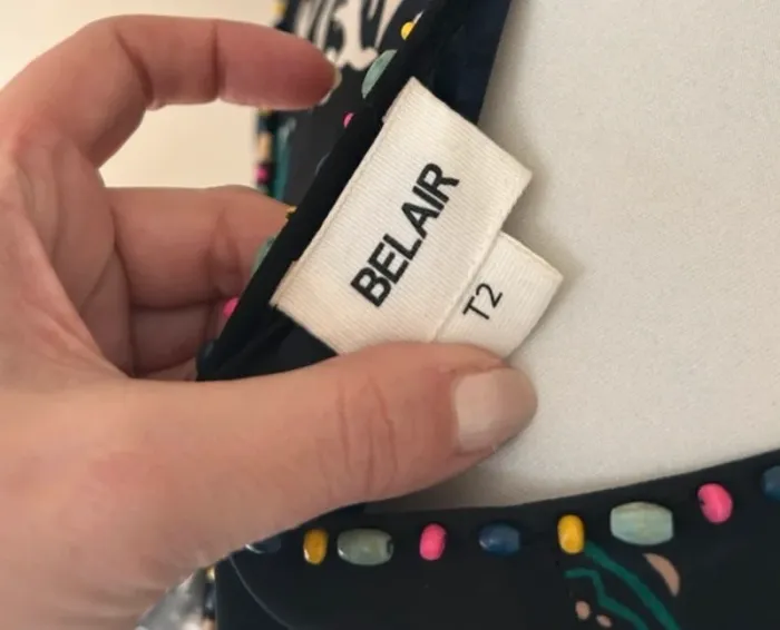 Bel air blouse bohème, chic, imprimé ethnique, 100 % soie femme, taille 2/38 - photo numéro 7