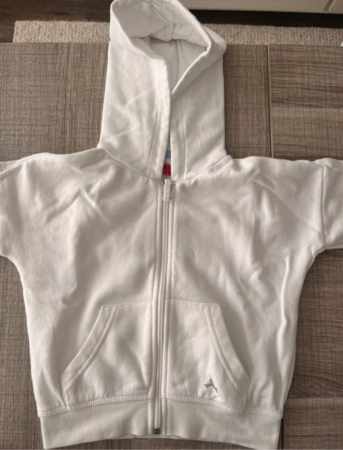 Gilet zippé blanc mixte 3-4 ans