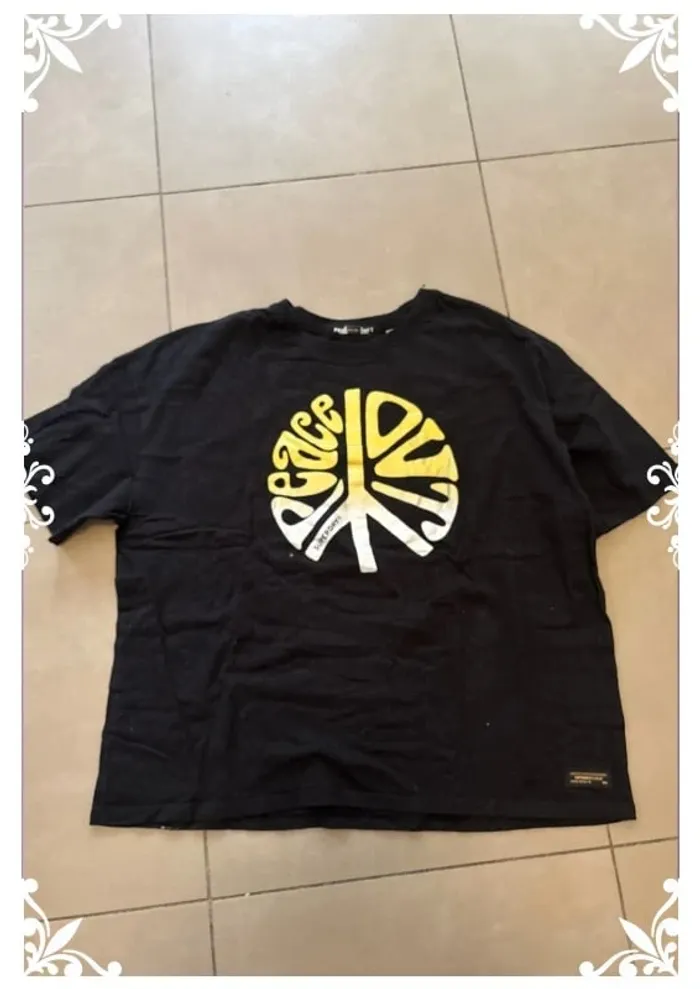 🖤 T-shirt noir imprimé Peace & Love 44 superdry 🖤 - photo numéro 7