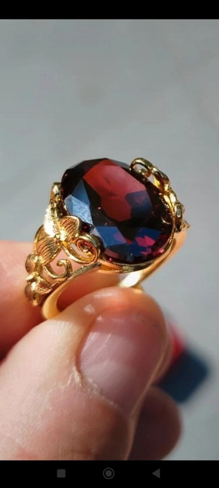 Bague💫Par-delà les Mondes💫Éclat de Grenat - photo numéro 5