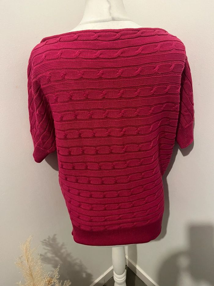 Pull à torsades fushia Ralph Lauren L - photo numéro 3