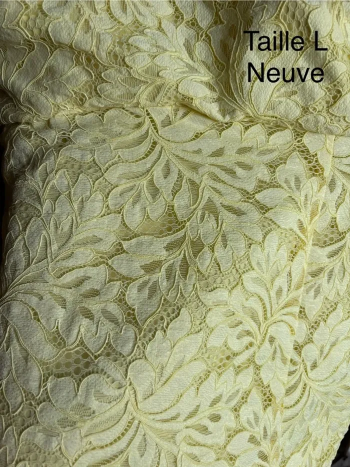 Robe bustier dentelle jaune pastel Mango - photo numéro 3