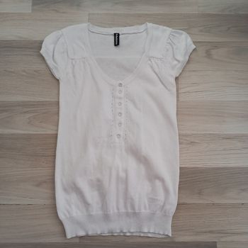 Chemisier femme blanc à manches courtes Madonna taille M