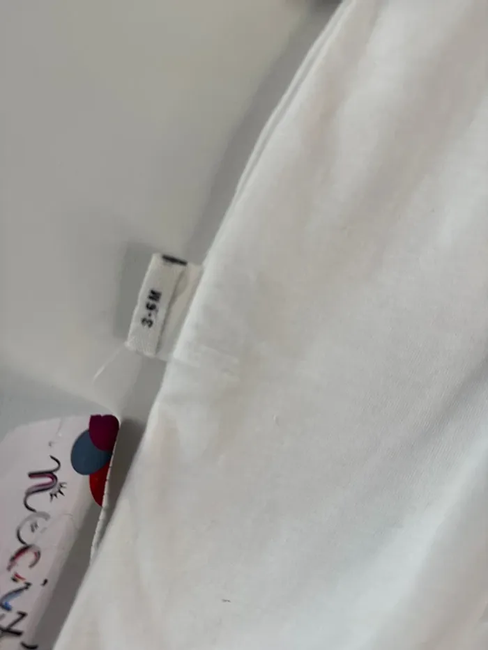 👶 pyjama bébé fille - 3 - 6 mois - necix’s- neuf avec étiquette- blanc avec fleurs rose -68cm - photo numéro 7