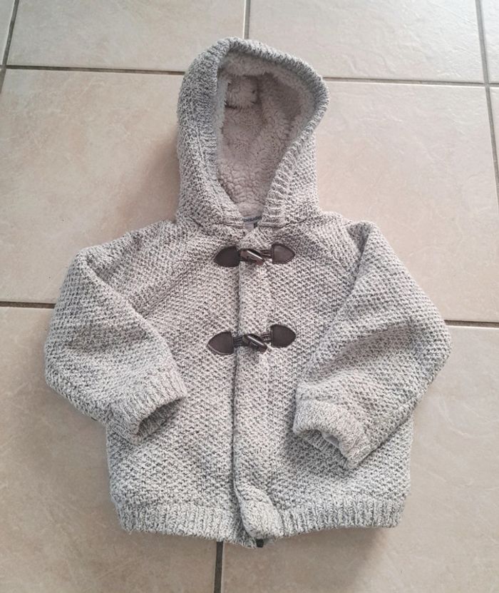 Gilet beige à capuche doublé sherpa 3 ans Vertbaudet en TBE