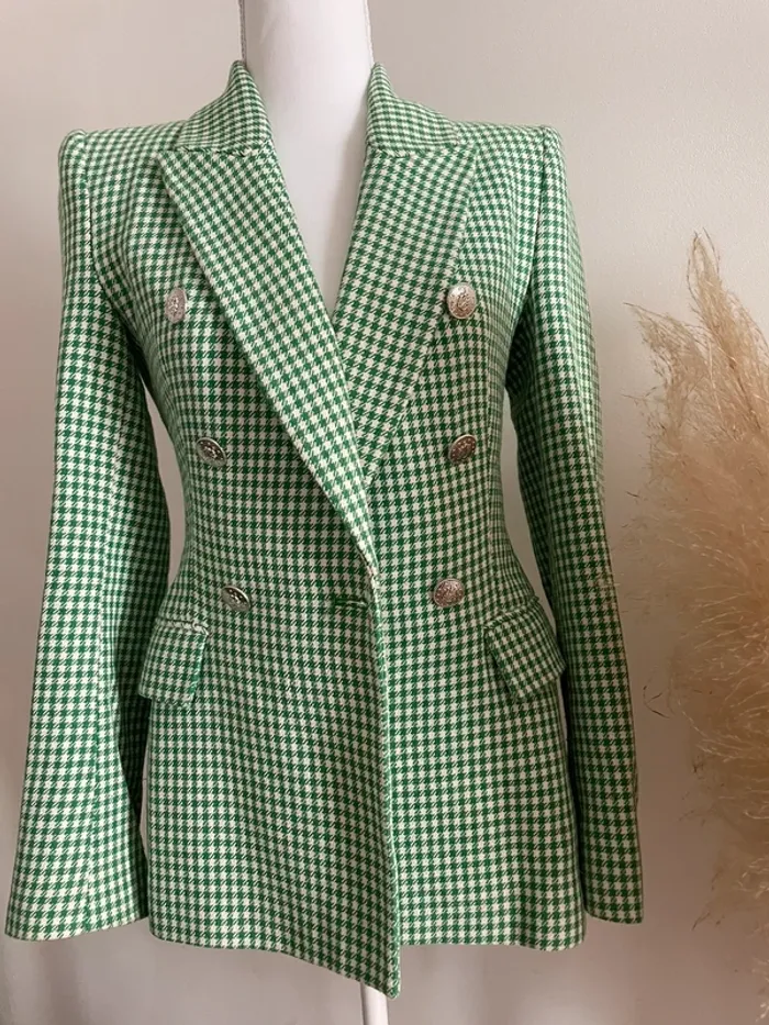 Zara veste blazer tailleur vichy à boutonnage croisé taille XS - photo numéro 6