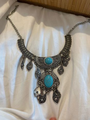 Collier argent turquoise