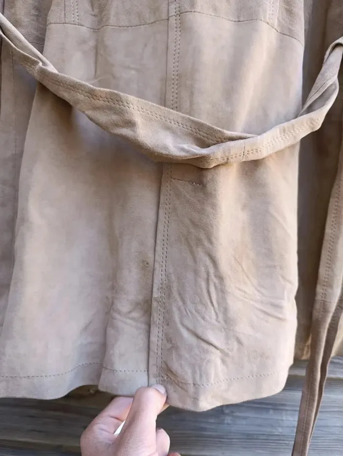 Manteau long homme en velours de chèvre avec doublure marron Oakwood M - photo numéro 10