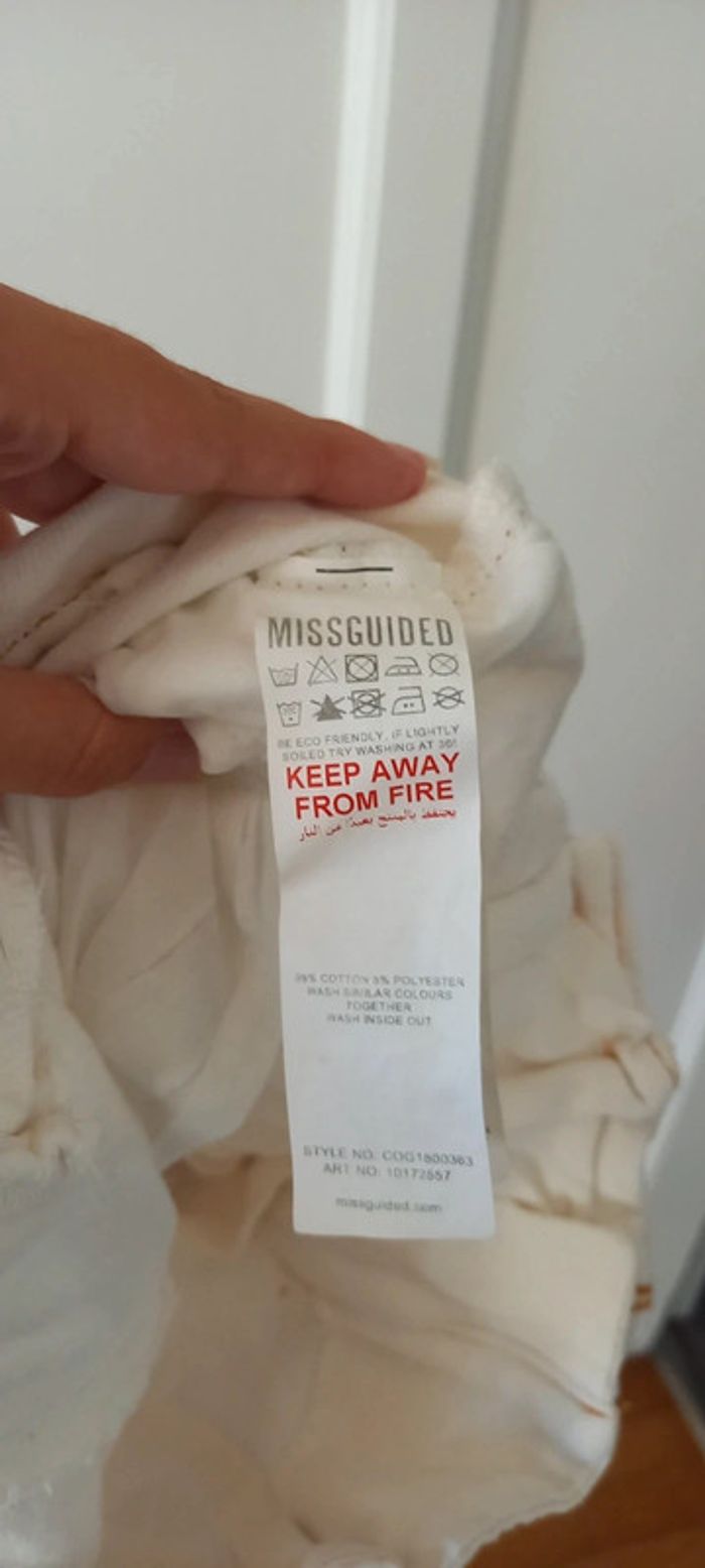 Short en jean taille haute blanc missguided 38 - photo numéro 6