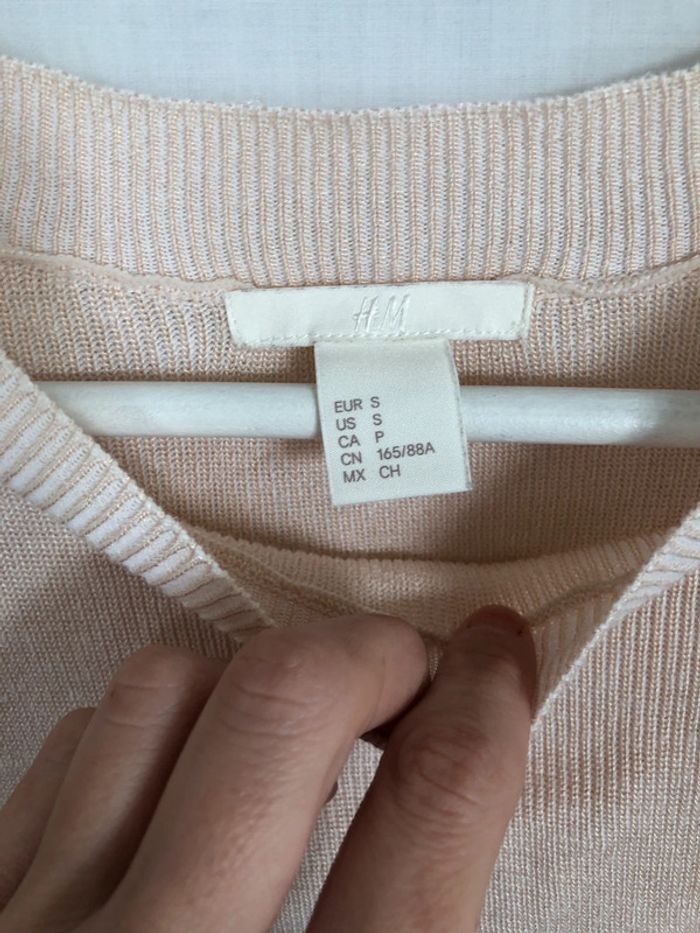 Haut rose pâle épaules dénudées volantées H&M bon état taille S / 36 38 - photo numéro 13