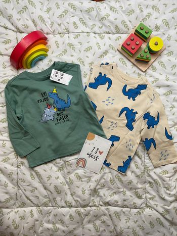 teeshirt manches longues motifs dinosaures 18 mois tex