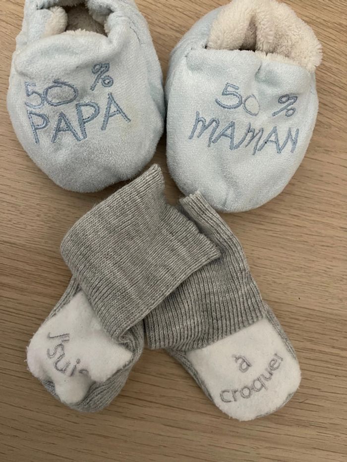 Lot 2 paires de chaussettes/chaussons - photo numéro 3