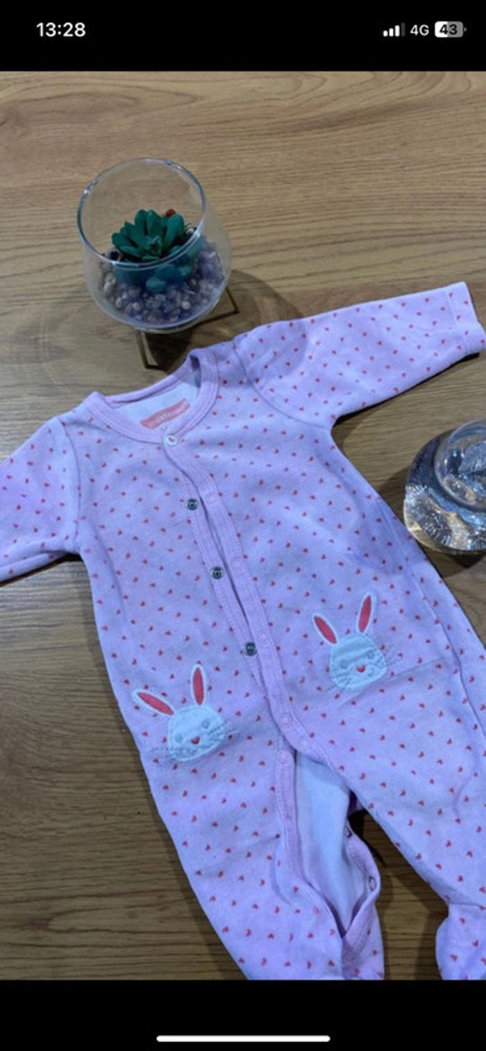 🖤 lot de 2 pyjama velours bébé fille 1 mois 🖤 - photo numéro 4