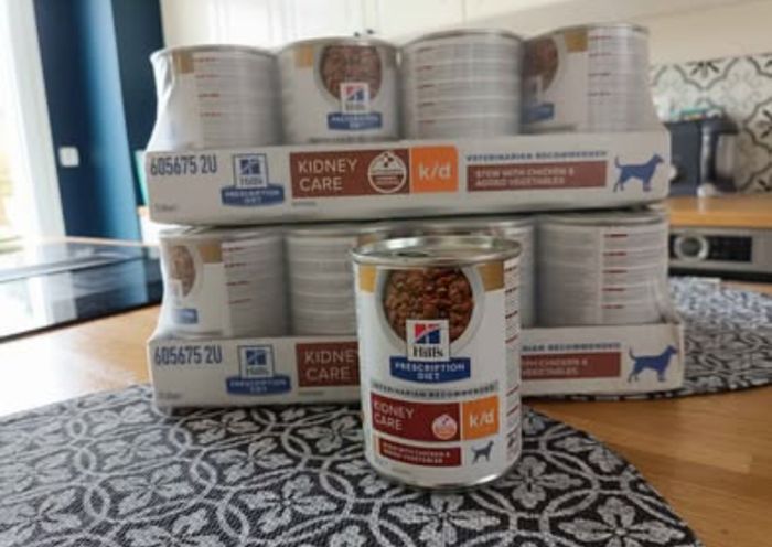 Lot 21 boîtes de Prescription Diet Kid et Care - Alimentation adaptée chien en insuffisance rénale
