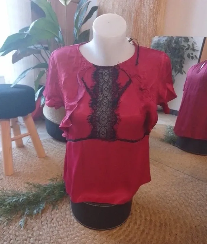 Blouse fluide Morgan couleur framboise taille 40 - 100% viscose - photo numéro 2