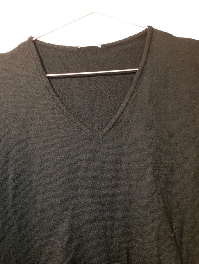 Pull maille noire sexy avec zip strass - photo numéro 2