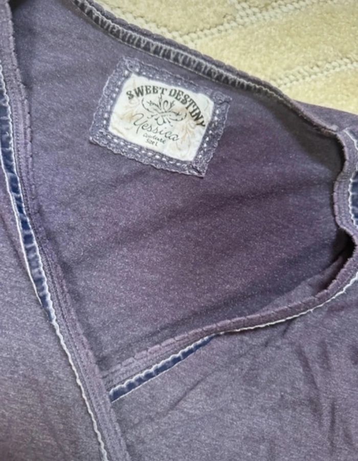 T-shirt manche longue violet c&a yessica taille L - photo numéro 2