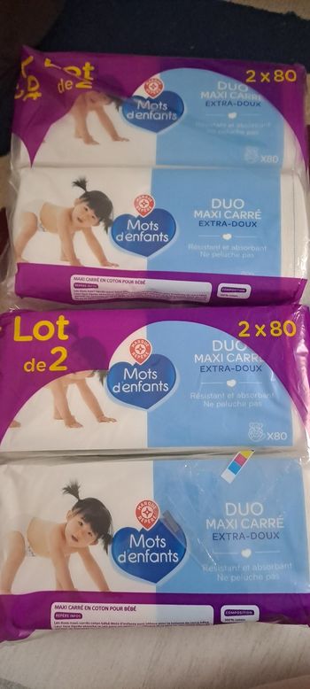 4 paquets de coton bébé mots d'enfant