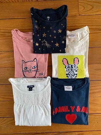 Lot 5 t-shirts manches longues - taille 04 ans