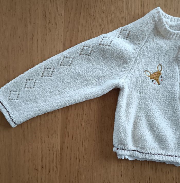 Gilet Orchestra effet pilou pilou crème 12 mois fille - photo numéro 4