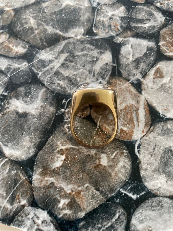 Bague en plaqué or avec pierre quartz - photo numéro 5
