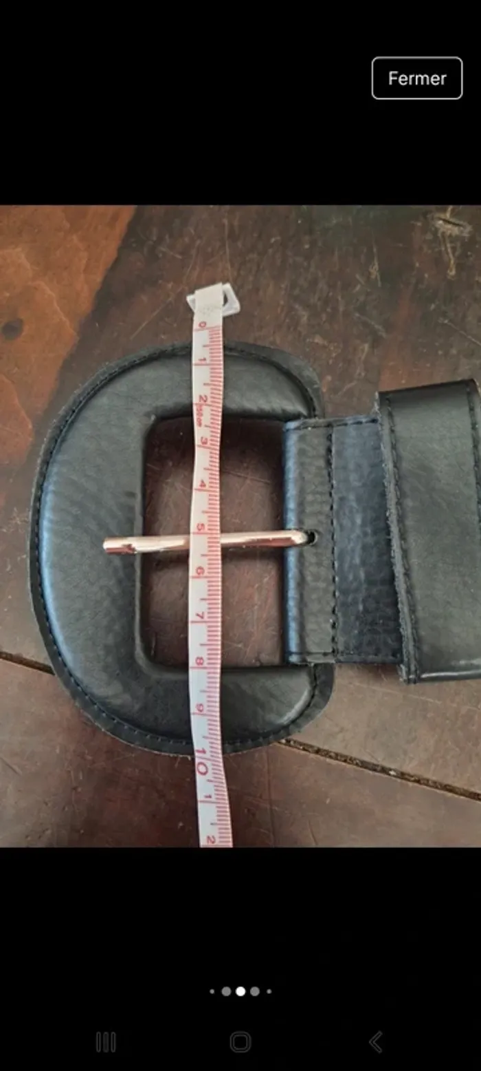 Ceinture en cuir noir Bradbury 80cm Handmade - photo numéro 14