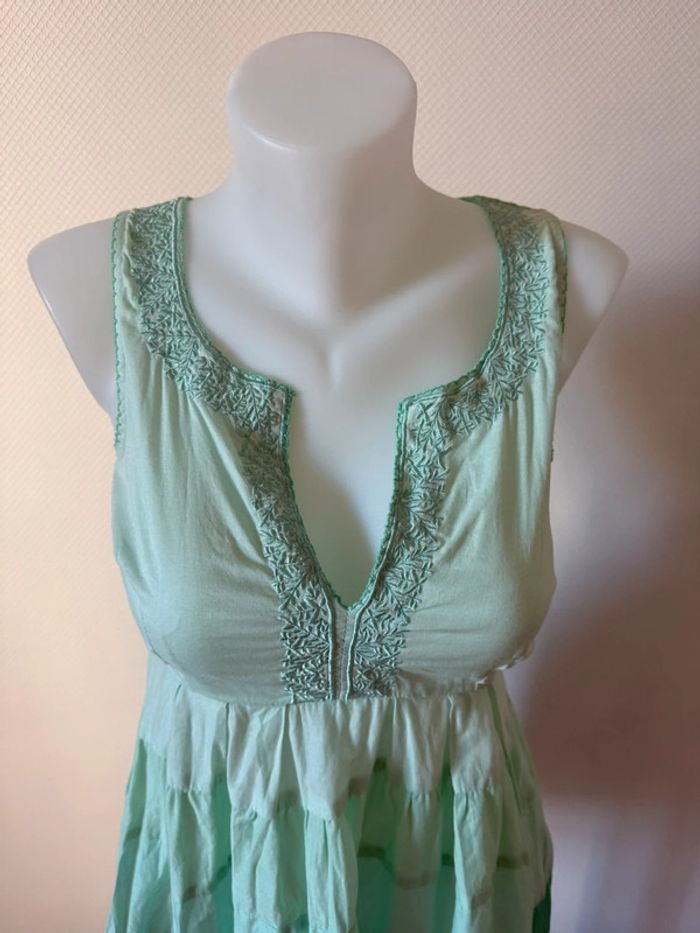 Robe verte en très bon état taille S warehouse - photo numéro 3