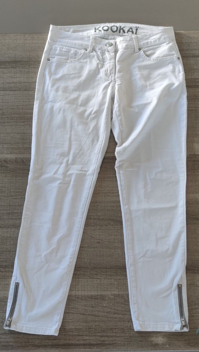 Jean blanc Kookaï femme Taille36 – coupe classique – bon état - photo numéro 3