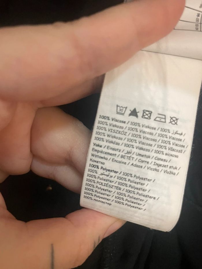 Blouse noire uni manches longues dentelle taille S - photo numéro 8