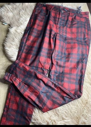 Pantalon rouge et noir à carreaux Zara Taille M / 38